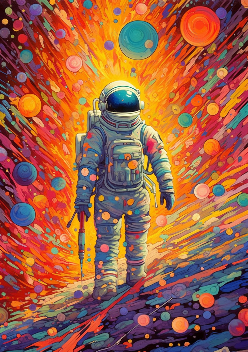 丰富色彩宇宙宇航员手绘插画图,插画/手绘图,插画/手绘图库,插画/手绘图下载,插画/手绘